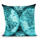 Vintage World Map Black And Teal Iv Throw Pillow By Nature Magick