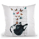 French Bulldog With Butterflies Throw Pillow By Not Much To Say