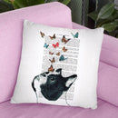 French Bulldog With Butterflies Throw Pillow By Not Much To Say