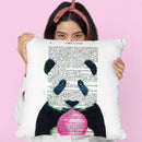 Panda With Bubble Gum Throw Pillow By Not Much To Say