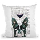 Boston Terrier With Wine Glass Throw Pillow By Not Much To Say