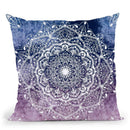 Nature Mandala Gray-Pink Throw Pillow By Nika Martines