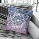 Nature Mandala Gray-Pink Throw Pillow By Nika Martines
