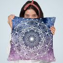 Nature Mandala Gray-Pink Throw Pillow By Nika Martines