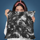 Abstract Dripping Painting Black White Throw Pillow By Ninola Design