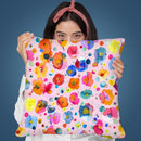 Bohemian Naive Flowers Pink Throw Pillow By Ninola Design