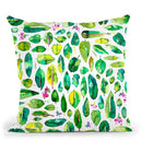 Botanical Green Plants Leaves Throw Pillow By Ninola Design