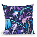 Brushstrokes Tropical Palms Purple Throw Pillow By Ninola Design