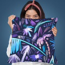 Brushstrokes Tropical Palms Purple Throw Pillow By Ninola Design