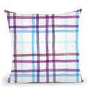 Checks Squares Watercolor Blue Throw Pillow By Ninola Design