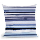 Degrade Stripes Watercolor Navy Throw Pillow By Ninola Design