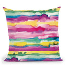 Gradient Watercolor Lines Multicolored Throw Pillow By Ninola Design