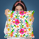 Happy Spring Flowers Throw Pillow By Ninola Design