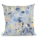 Ink Dust Splatter Blue Throw Pillow By Ninola Design