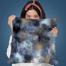 Marble Watercolor Smoke Gold Dark Throw Pillow By Ninola Design