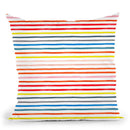 Marker Colorful Stripes Throw Pillow By Ninola Design