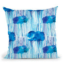 Raining Clouds Blue Throw Pillow By Ninola Design