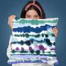 Soft Nautical Watercolor Lines Blue Throw Pillow By Ninola Design