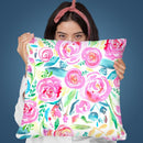 Spring Days Watercolor Pastel Pink Roses Throw Pillow By Ninola Design