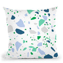 Terrazzo Colorful Green Blue Throw Pillow By Ninola Design