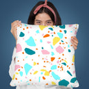 Terrazzo Colorful Yellow Pink Blue Throw Pillow By Ninola Design