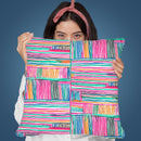 Watercolor Linear Yoga Meditation Pink Throw Pillow By Ninola Design
