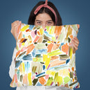 Watercolor Modern Brushstrokes Orange Gaudi Throw Pillow By Ninola Design