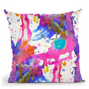 Watercolor Painting Splashes Pink Throw Pillow By Ninola Design