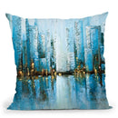 Blue Rise Throw Pillow By Osnat Tzadok