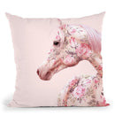 Floral Horse Throw Pillow By Paul Fuentes