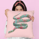 Floral Snake Throw Pillow By Paul Fuentes