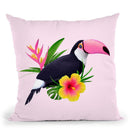 Pink Toucan Throw Pillow By Paul Fuentes