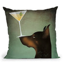 Doberman Martini Throw Pillow By Ryan Fowler