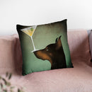 Doberman Martini Throw Pillow By Ryan Fowler