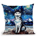 Husky Throw Pillow by Aja Trier