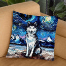 Husky Throw Pillow by Aja Trier
