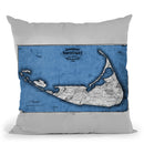 Nantucket 1869 Blue And White Ocean Throw Pillow By Adam Shaw