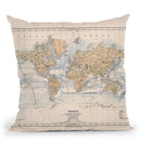 World Map 1884 Throw Pillow By Adam Shaw