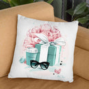 Blue Box & Peonies Throw Pillow By Christian Alonso