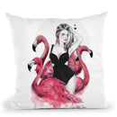 Flamingo Fancy Throw Pillow By Christian Alonso