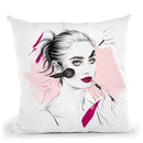 Glitter Lips Throw Pillow By Christian Alonso