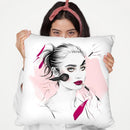 Glitter Lips Throw Pillow By Christian Alonso