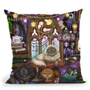 Ashwood Cats Black Throw Pillow By Tate Licensing