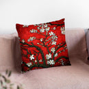 Almond Blossom Red Throw Pillow By Van Gogh