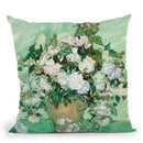 Still Life Vase With Pink Roses Throw Pillow By Van Gogh