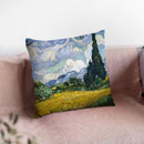 Wheat Field With Cypresses Throw Pillow By Van Gogh